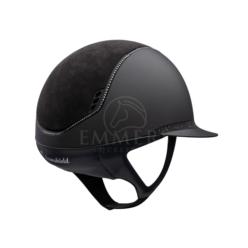 Samshield 2.0 Miss Shield Shadowmatt Zwart / Top Alcantara Zwart / Frontal Band Crystal Fabric Zwart / Trim Mat Zwart Full Swarovski Jet Hematite / Blazon Mat Zwart