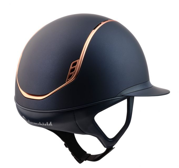 Samshield 2.0 Miss Shield Shadowmatt Blauw / Top Shadowmatt Blauw/ Frontabland Shadowmatt Blauw / Trim Matt Pink Gold / Blazon Matt Pink Gold