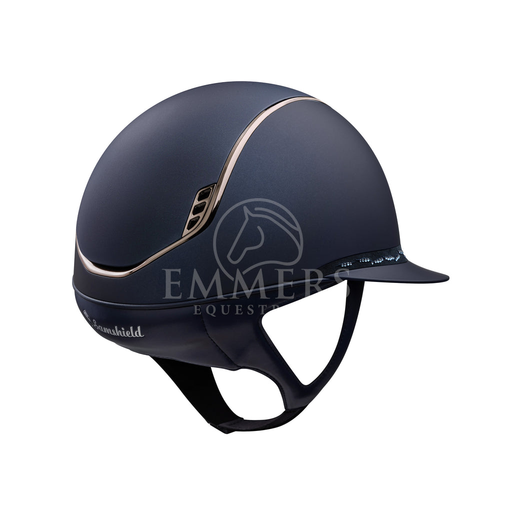 Samshield 2.0 Miss Shield Shadow Mat Blue - Frontal Band Flower Swarovski Blue - Trim & Blazon Chrome Black