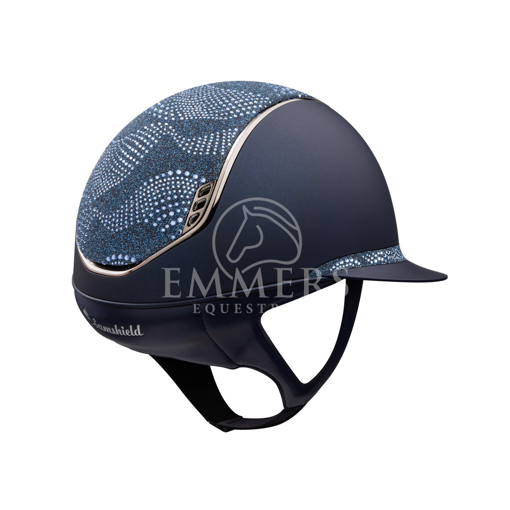 Samshield 2.0 Miss Shield Shadowmatt Blue - Top Crystal Intarsia Blue - Frontal Band Crystal Intarsia Blue - Trim Chrome Black - Blazon Chrome Black