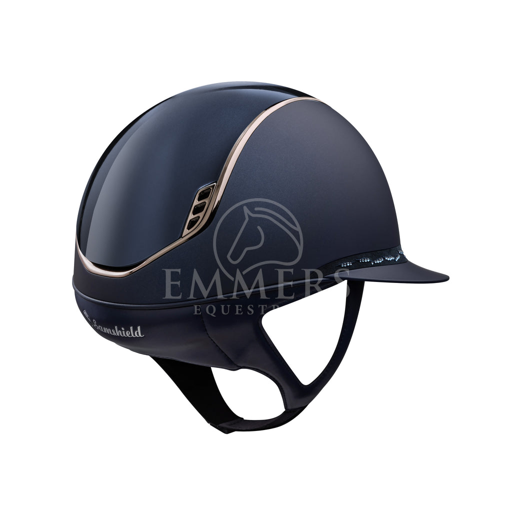 Samshield 2.0 Miss Shield Shadow Mat Blue - Top Shadow Glossy Blue - Frontal Band Flower Swarovski Blue - Trim & Blazon Chrome Black