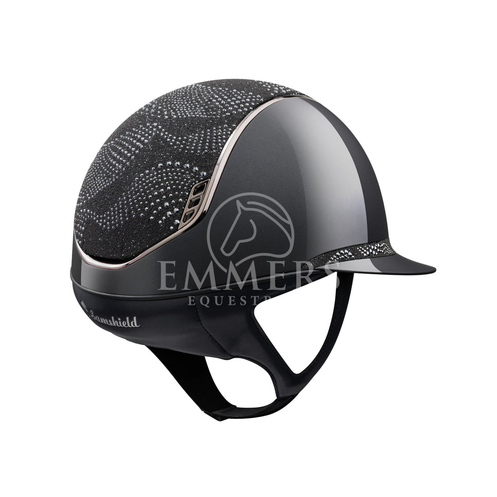 Samshield 2.0 Miss Shield Shadowglossy Black / Top Crystal Intarsia Black / Frontal Band Intarsia Black / Trim Chrome Black / Blazon Chrome Black