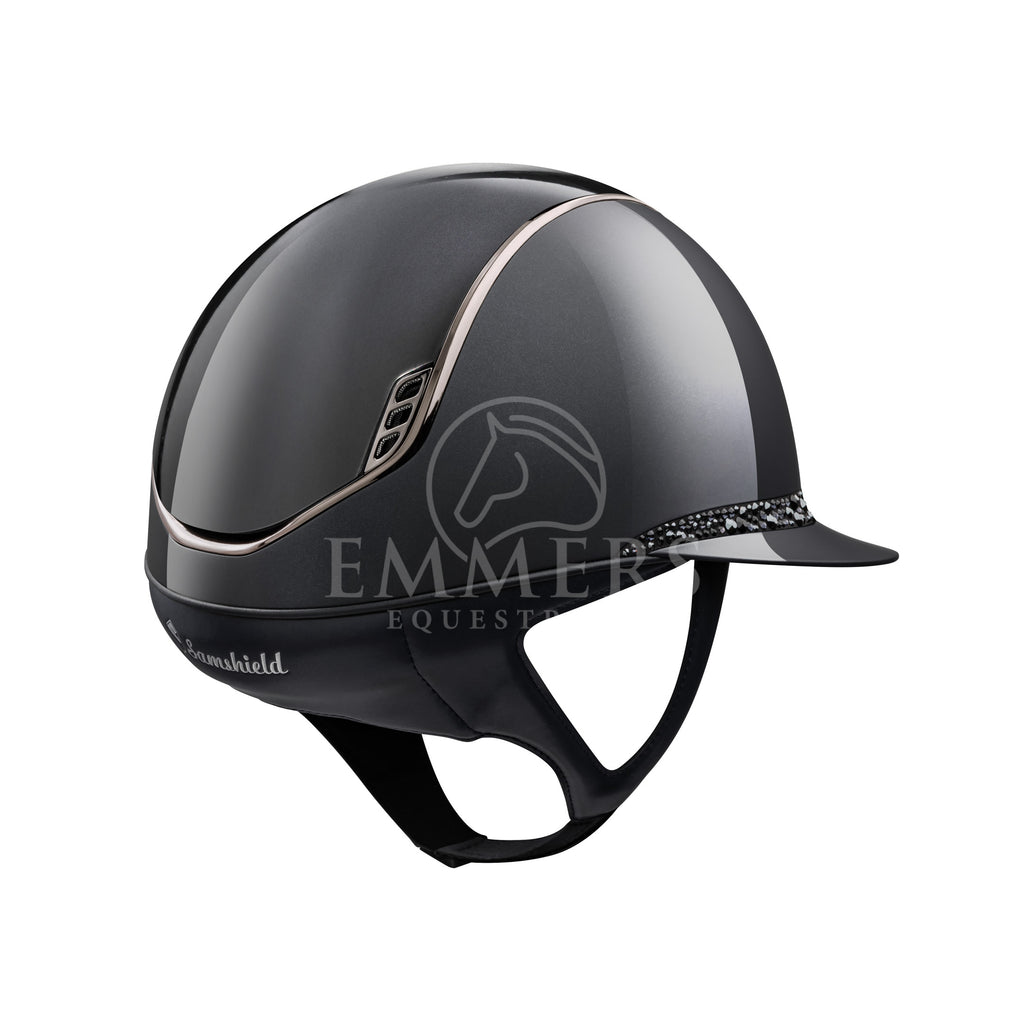 Samshield 2.0 Miss Shield Shadow Glossy Black - Frontal Band Glacier Black - Trim & Blazon Chrome Black