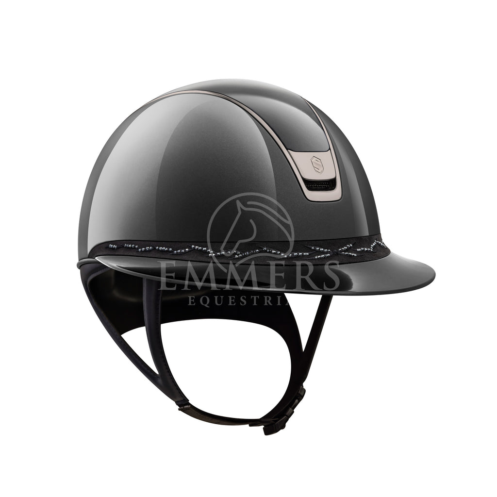 Samshield 2.0 Miss Shield Shadow Glossy Black - Frontal Band Flower Swarovski Black - Trim & Blazon Chrome Black