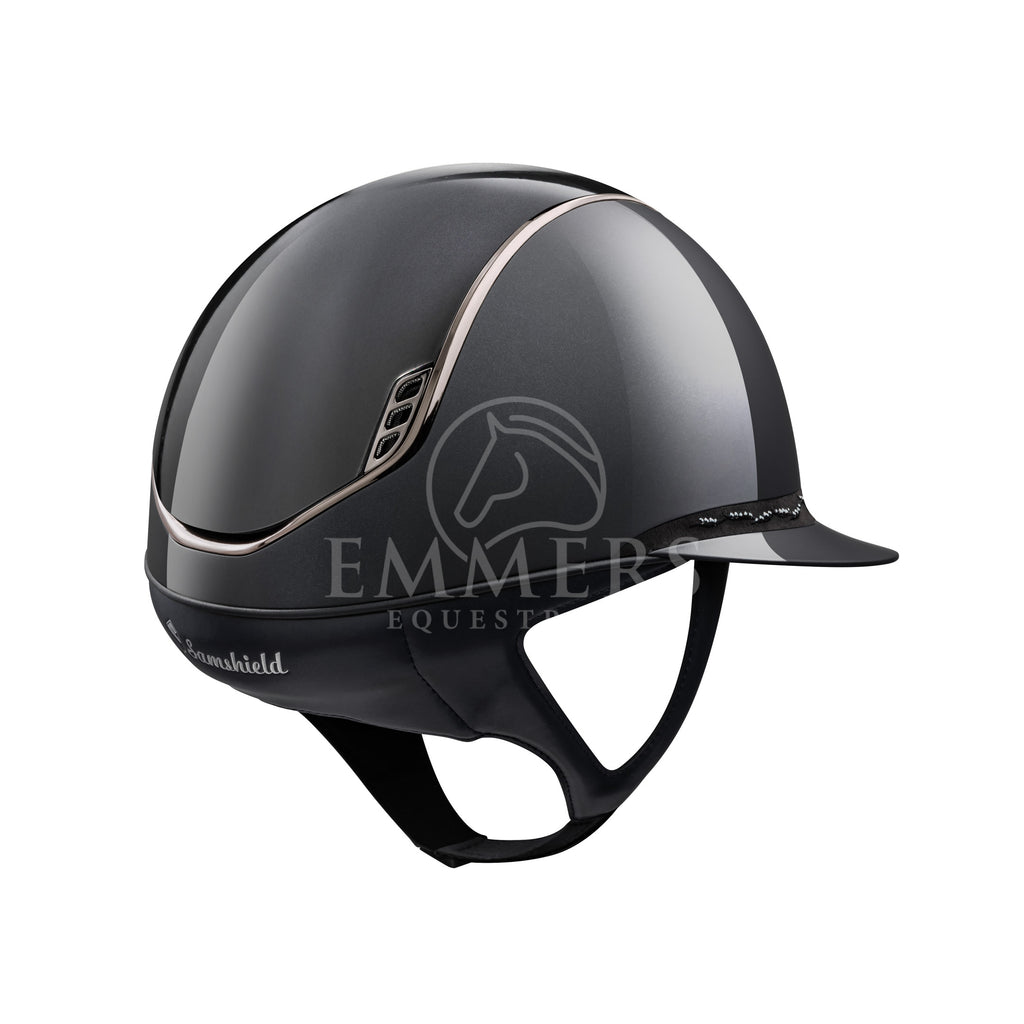 Samshield 2.0 Miss Shield Shadow Glossy Black - Frontal Band Flower Swarovski Black - Trim & Blazon Chrome Black