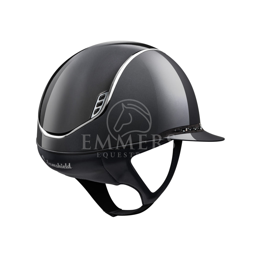 Samshield 2.0 Miss Shield Shadow Glossy Black - Frontal Band Flower Swarovski Jewelry Alcantara Black Majestic Black - Trim & Blazon Chrome