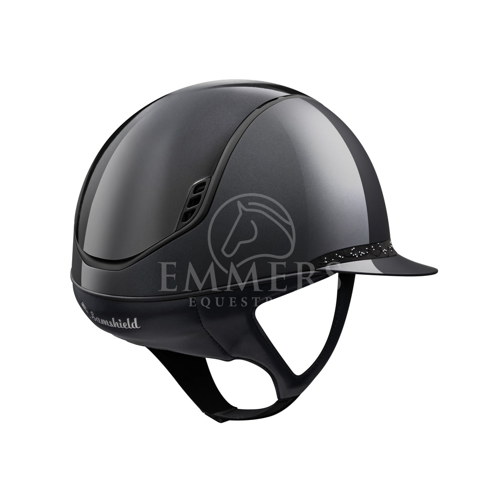 Samshield 2.0 Miss Shield Shadow Glossy Black - Frontal Band Crystal Leaf Black - Trim & Blazon Matt Black
