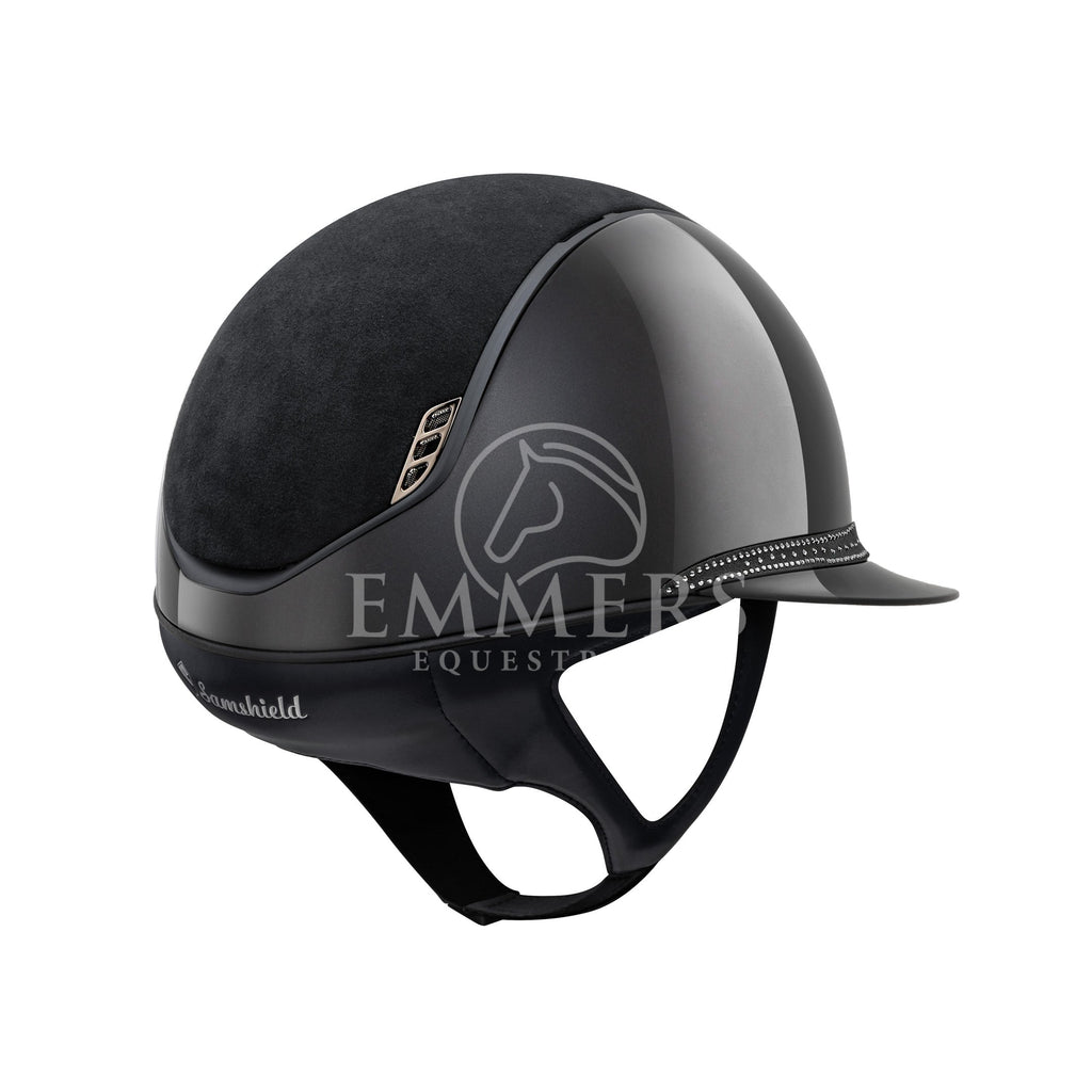 Samshield 2.0 Miss Shield Shadowglossy Black / Top Alcantara Black / Frontalband Tiara Black Jet Hematite / Trim Matt Black / Blazon Chrome Black