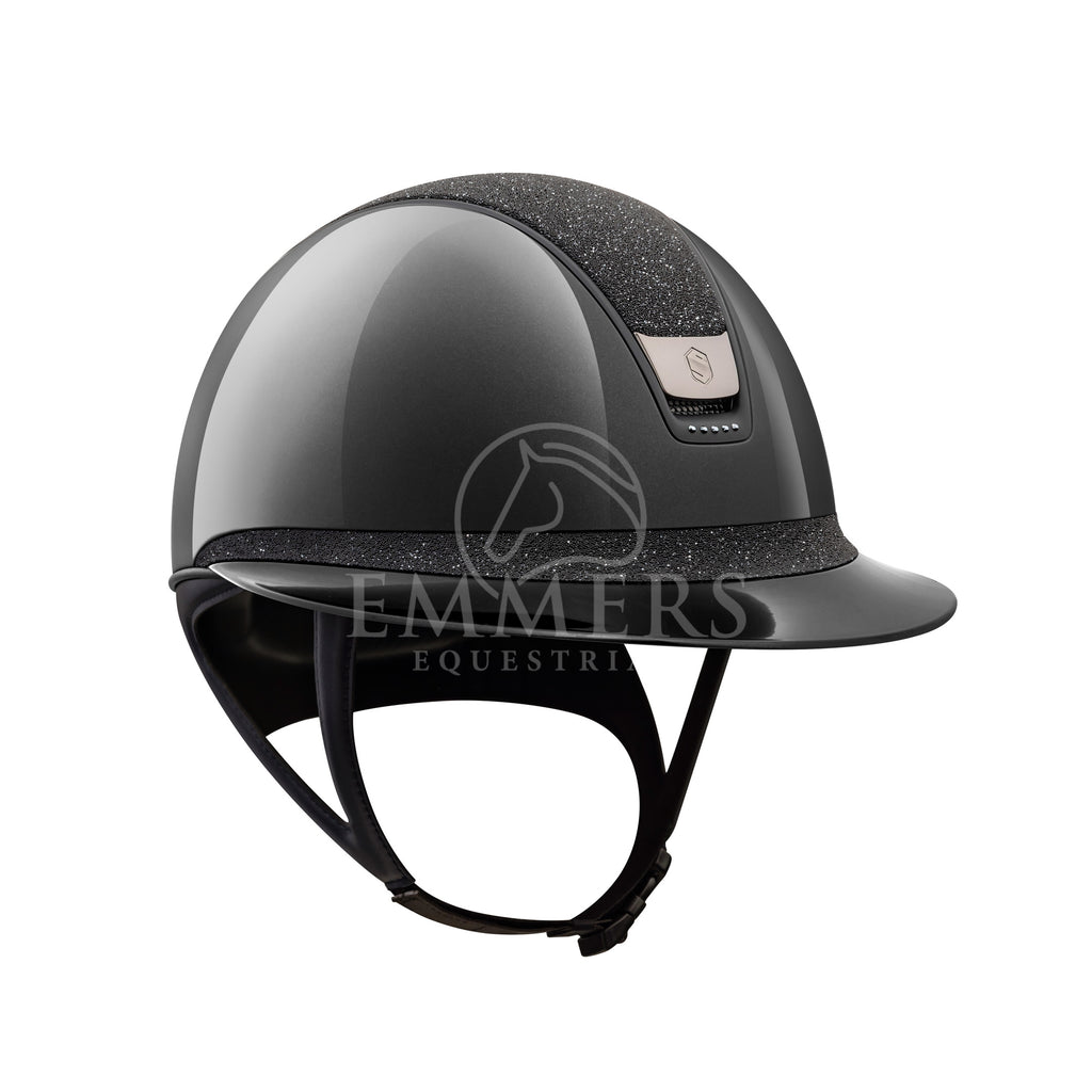 Samshield 2.0 Miss Shield Shadow Glossy Black - Top & Frontal Band Crystal Fabric Swarovski Black - Trim Matt Black 5 Swarovski Jet Hematite - Blazon Chrome Black