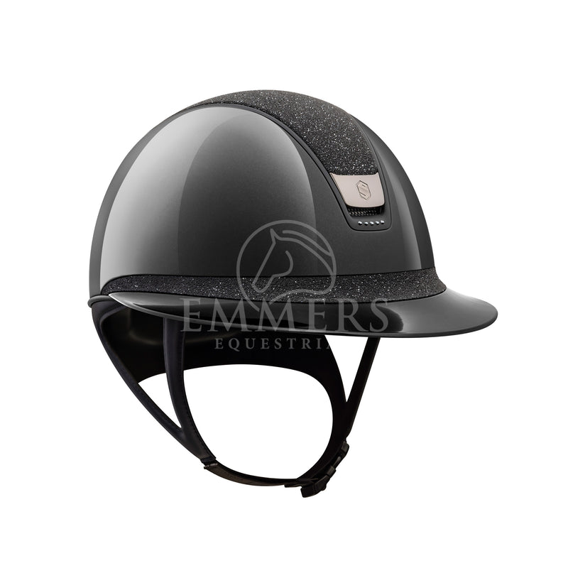 Samshield 2.0 Miss Shield Shadow Glossy Black - Top & Frontal Band Crystal Fabric Swarovski Black - Trim Matt Black 5 Swarovski Jet Hematite - Blazon Chrome Black