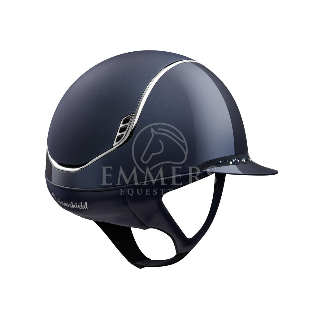 Samshield 2.0 Miss Shield Shadow Glossy Blue - Frontal Band Flower Swarovski Jewelry Blue - Trim & Blazon Chrome