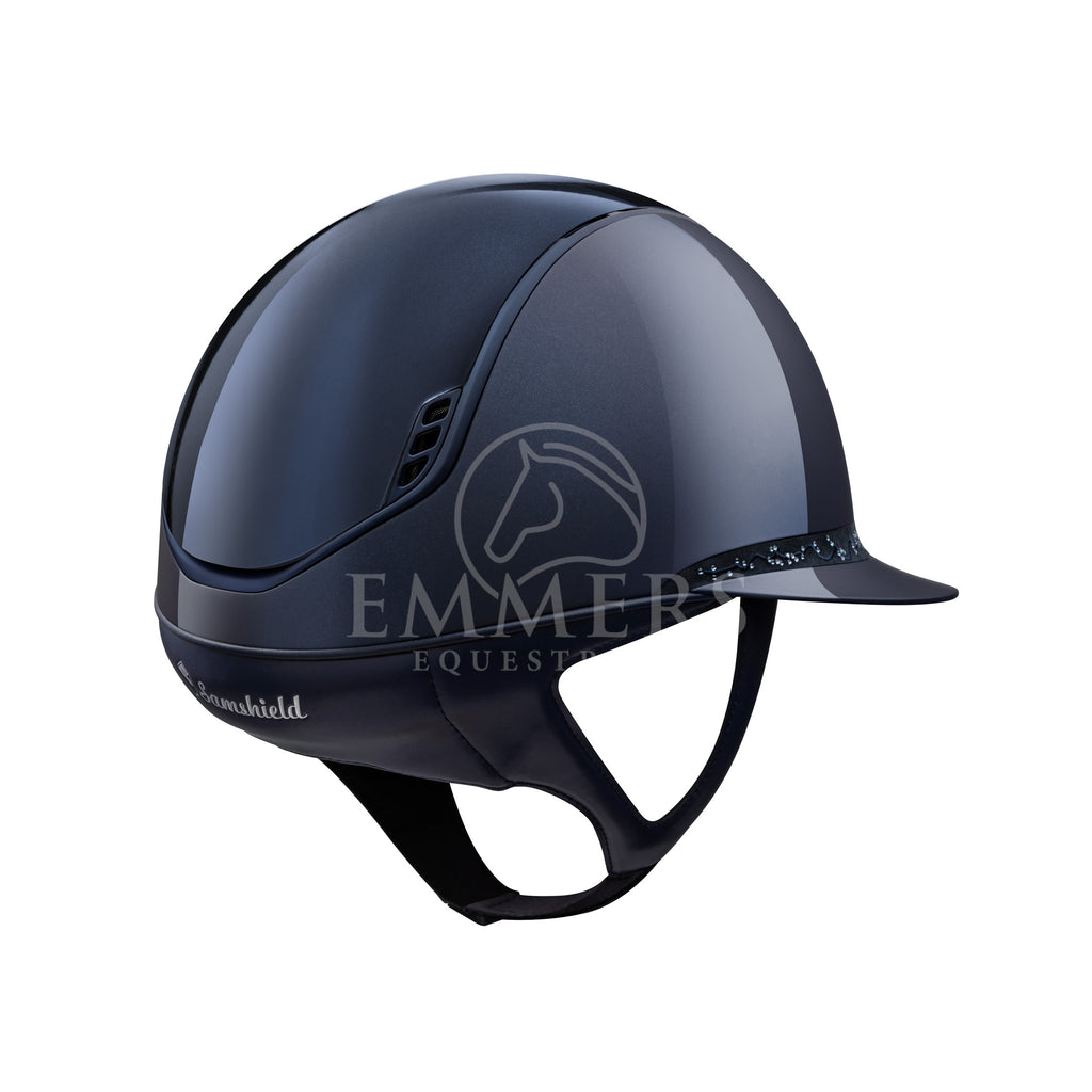 Samshield 2.0 Miss Shield Shadow Glossy Blue - Frontal Band Crystal Leaf Blue - Trim & Blazon Matt Blue