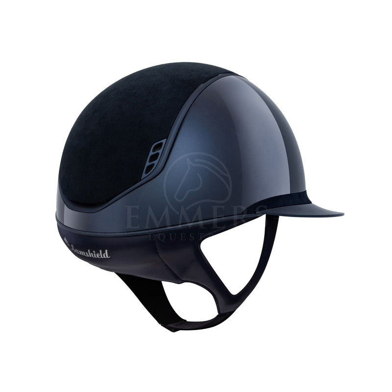 Samshield 2.0 Miss Shield Glossy Blauw / Top Alcantar Blauw / Frontalband Alcantara Blauw / Trim Matt Blauw / Blazon Matt Blauw