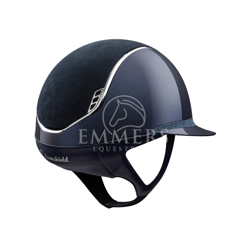 Samshield 2.0 Miss Shield Shadowglossy Blue / Top Alcantara Blue / Frontal Band Crystal Fabric Blue / Trim Chrome Silver / Blazon Crystal Fabric Blue