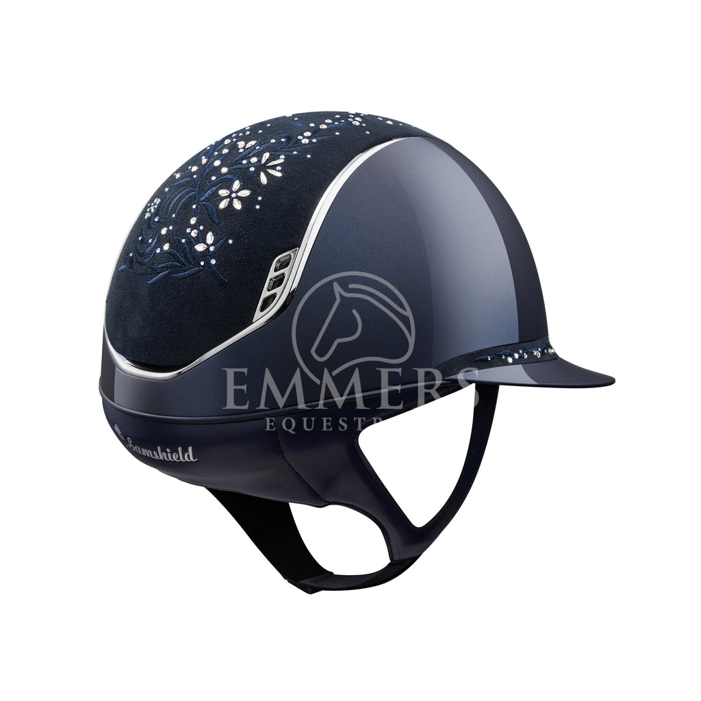 Samshield 2.0 Miss Shield Shadow Glossy Blue / Top & Frontal Band: Flower Swarovski Jewelery Alcantara Blue Majestic Blue / Trim & Blason Chrome