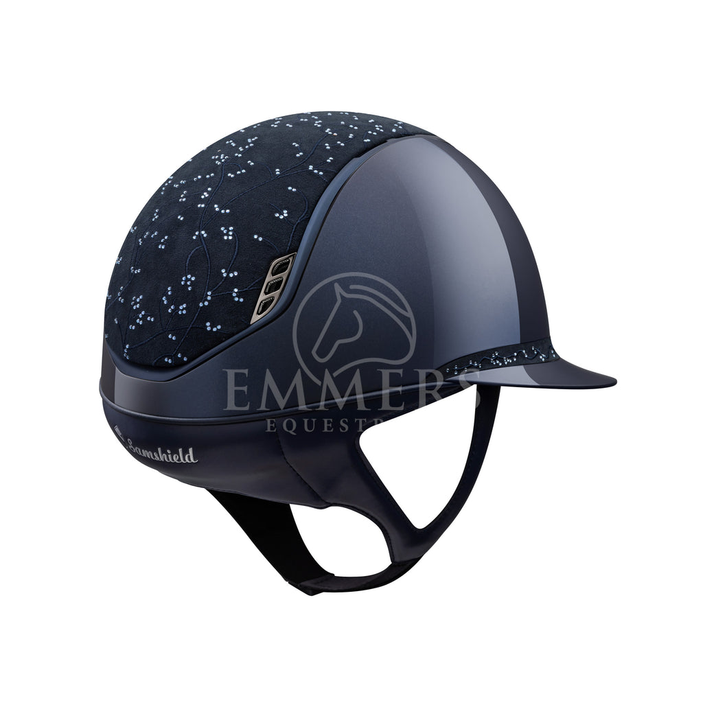 Samshield 2.0 Miss Shield Shadow Glossy Blue - Top & Frontal Band Crystal Leaf Blue - Trim Matt Blue - Blazon Chrome Black