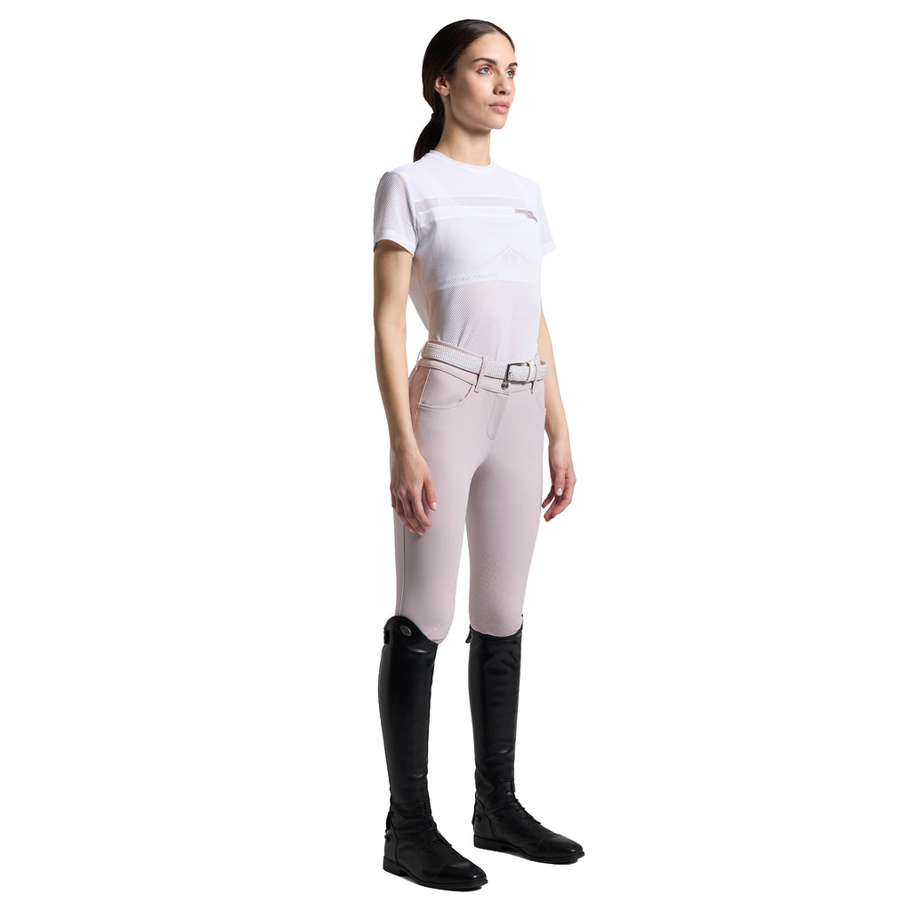 Cavalleria Toscana T-Shirt Perforierter Einsatz - Kurzarm - Damen