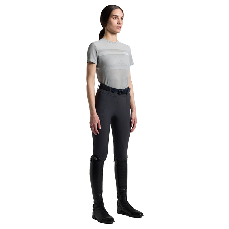 Cavalleria Toscana T-Shirt Perforated Insert - Short Sleeves - Women