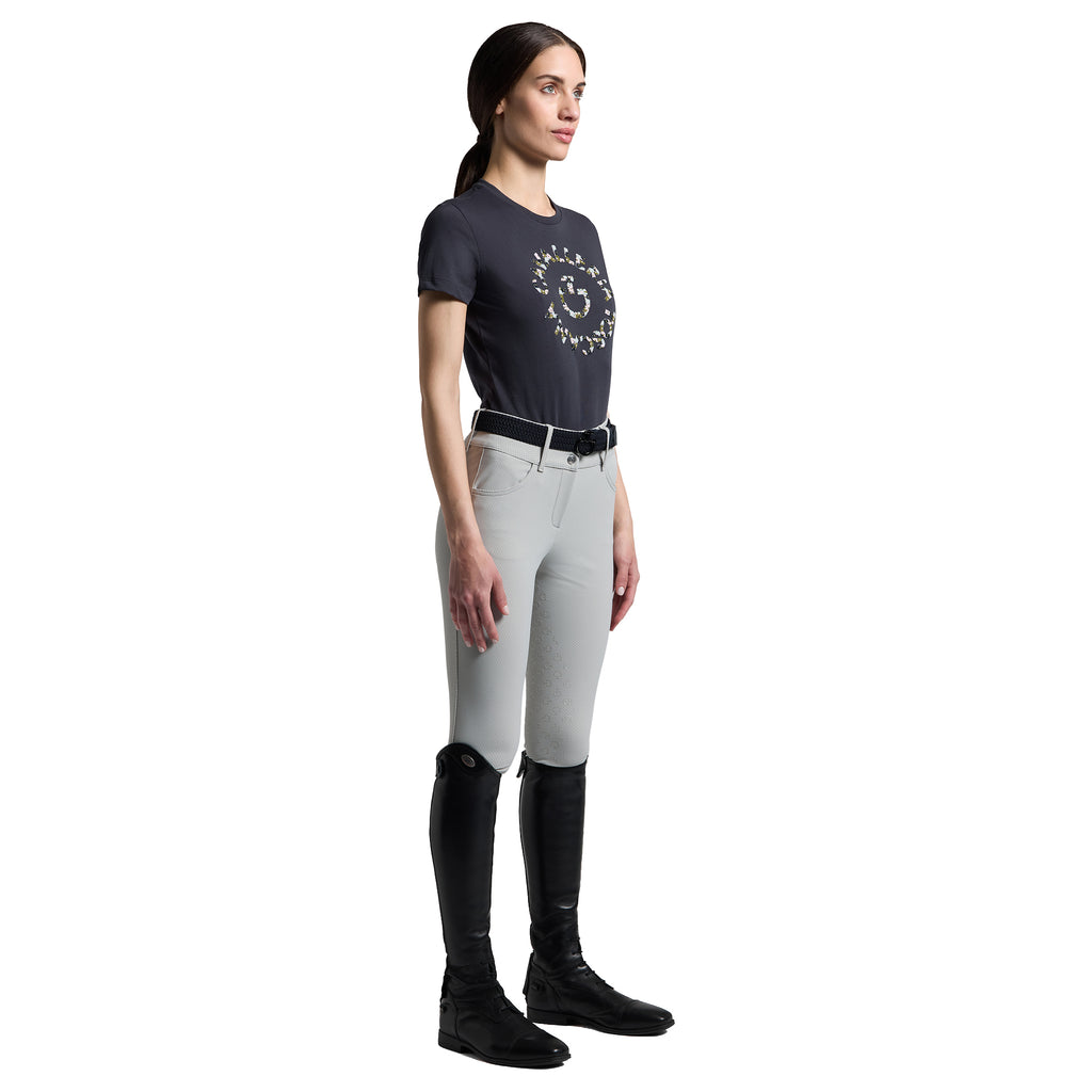 Cavalleria Toscana T-Shirt mit Blumenstickerei - Damen