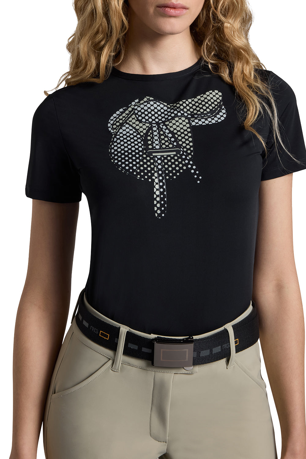 Reiter's Gene T-Shirt Jersey mit Sattel-Print - Kurzarm - Damen
