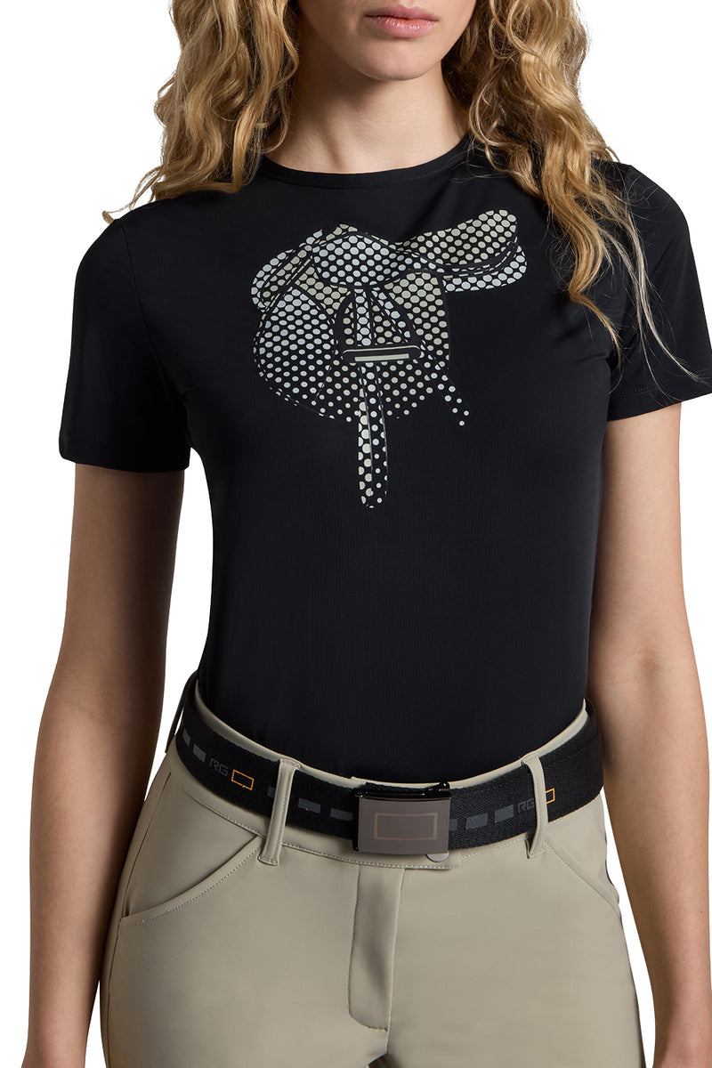 Rider's Gene T-Shirt Jersey with Saddle Print - Short Sleeves - Women