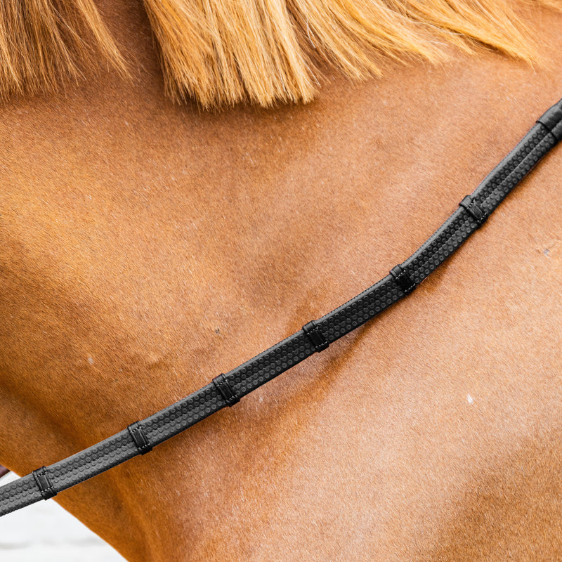 Dy'on 5/8 Rubber Reins Leather Loops & Snap - Working Collection