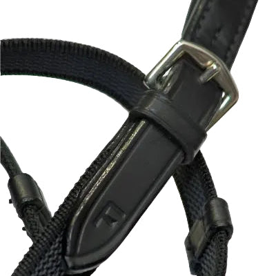 LJ Leathers Grip Reins With Leather Stops - Black – Emmers Equestrian