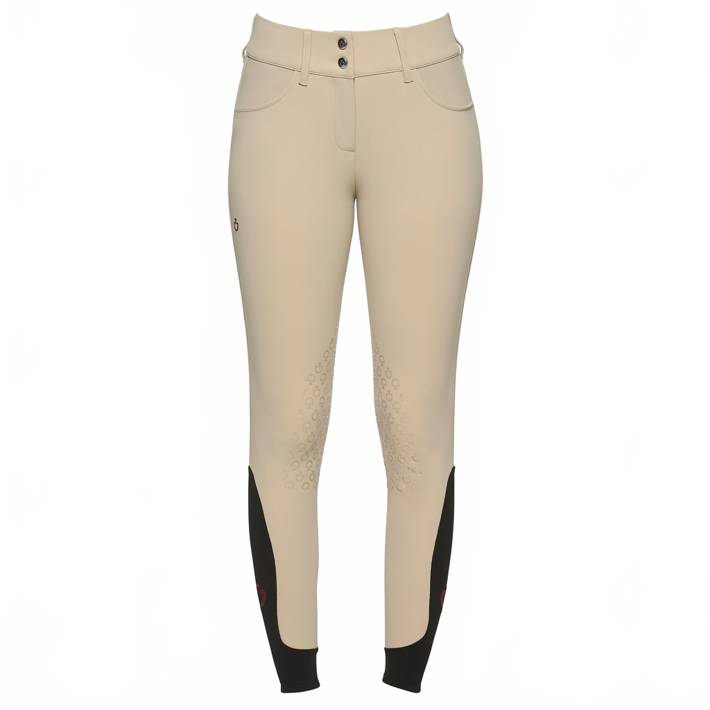 Cavalleria Toscana Pantalon d'équitation American - Taille Haute - Grips aux Genoux - Femme