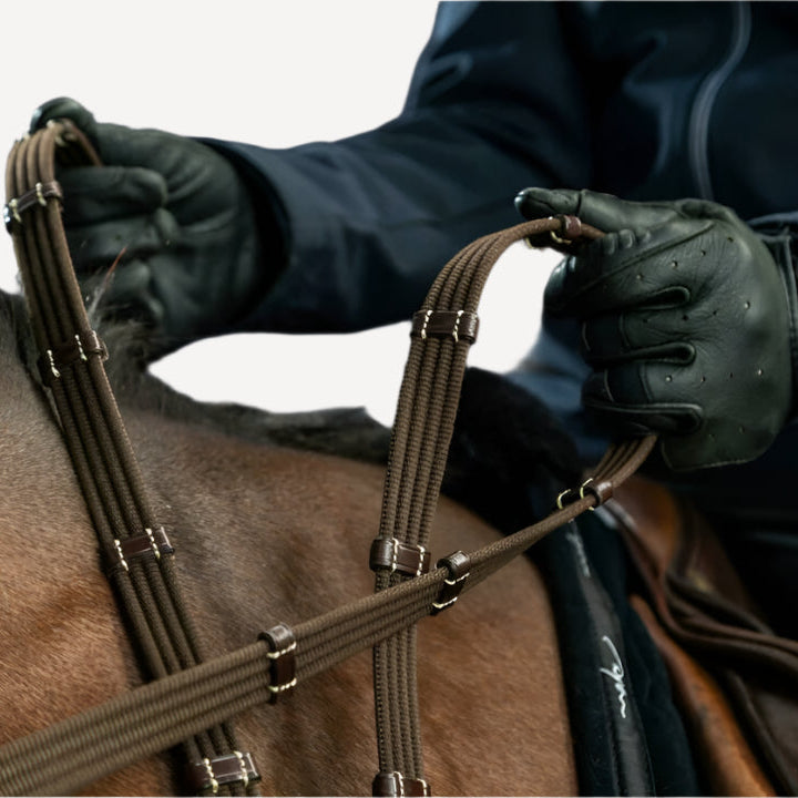 Dy'on Web Reins 5/8 - With 9 Leather Loops - 16 mm - US Collectie