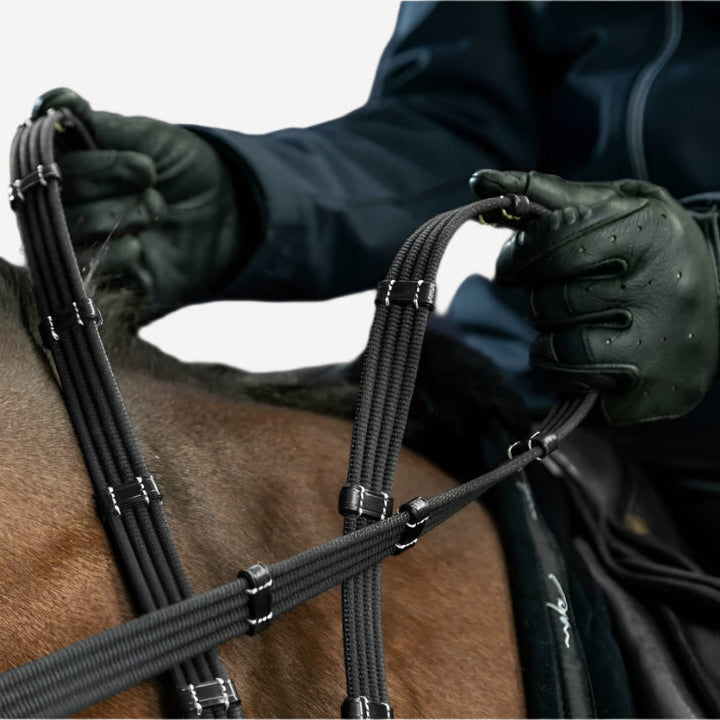 Dy'on Webzügel 5/8 - Mit 9 Leder Schlaufen - 16 mm - US Kollektion